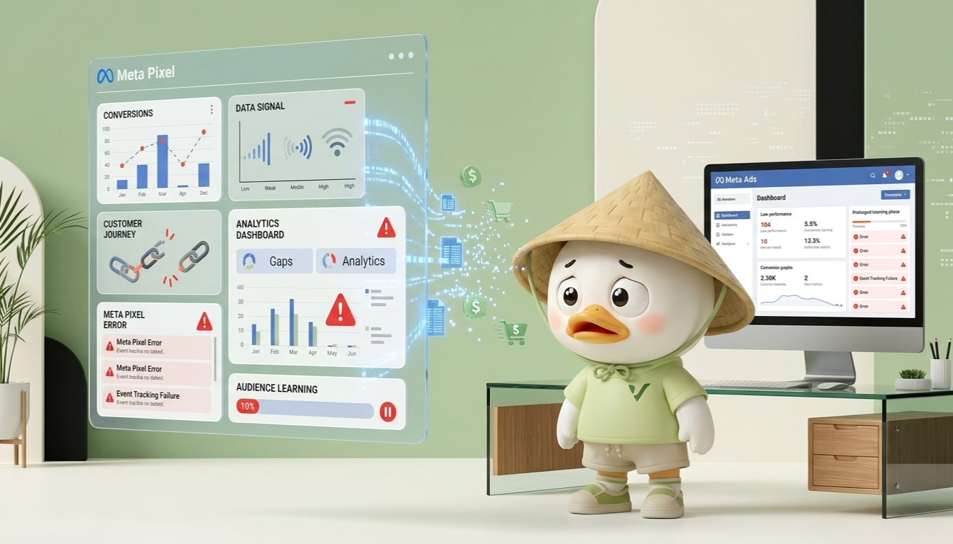 Chạy quảng cáo Facebook thất bại khi Pixel thiếu dữ liệu và không tối ưu được hành vi khách hàng