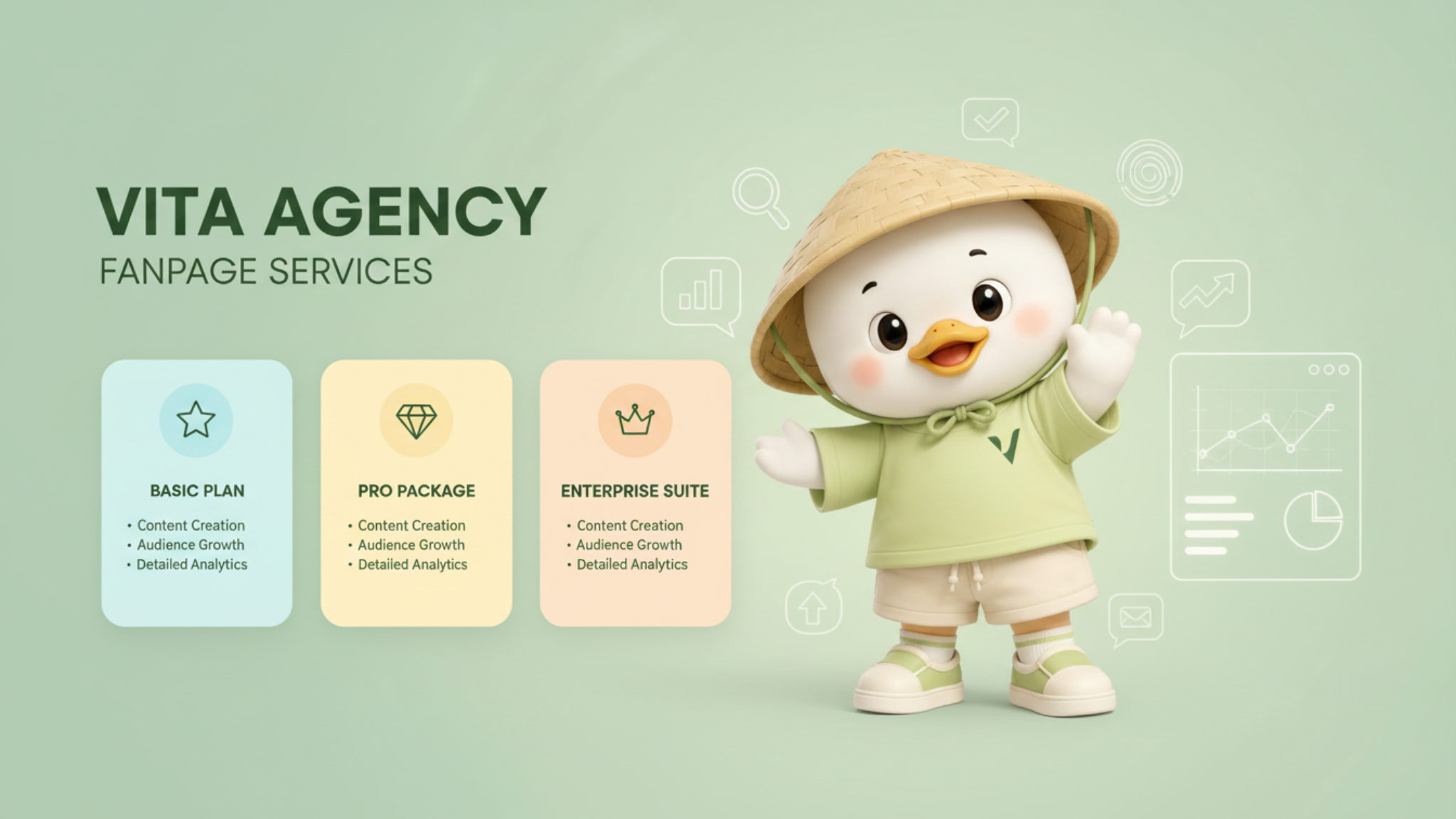 Thuê dịch vụ chăm sóc fanpage với ba gói giải pháp linh hoạt phù hợp từng nhu cầu doanh nghiệp tại Vita Agency